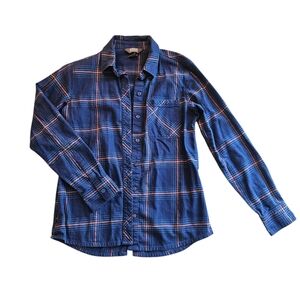 Outdoor Research 100% Cotton Blue/Orange Plaid Flannel